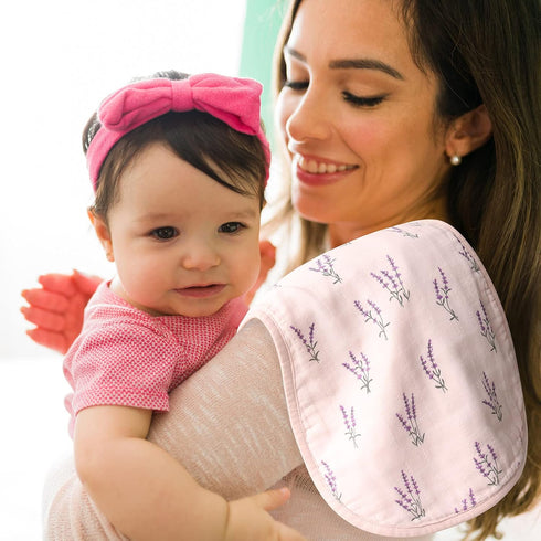 Organic Cotton Lavender & Mauve Muslin Swaddle Blankets for Newborns