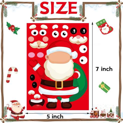Christmas Stickers for Kids - 32PCS Christmas Stickers for Crafts, Kids Make Your Own Face Stickers Crafts for Toddlers