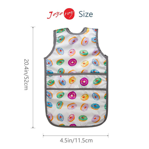 Joyo roy Mess Proof Baby Bibs - Waterproof Toddler Bibs for Boys 2-4 Years, Soft Machine Washable Feeding Smock