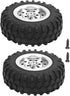 55mm/2.2in 1/10 Scale Rubber Tires & Wheel Rims AntiSkid for D12 Model Parts (Silver S)