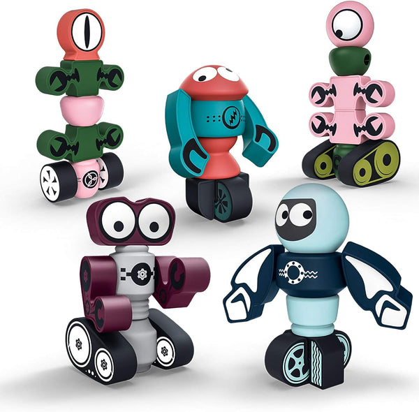 Gifts2U Magnetic Robots, 35PCS Magnetic Blocks Set for Kids with Storage Box,