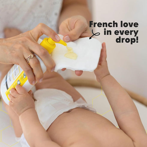 French Premium Diapering Lotion - Gentle Moisturizer & Skin Cleanser, Diaper Cream Alternative (20 oz)