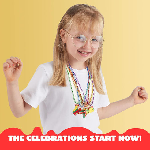 JOYIN 12 PCS Cinco de Mayo Fiesta Necklaces, Bead Mexican Birthday Party Favors & Decorations