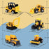 6PCS/Set bulldozers, 3 Oriate Construction diecast car, Including Forklift, Excavator & Other Educational Indoor