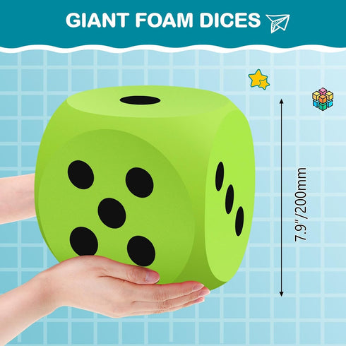 7.9 Inches Sessions(2 Shappy Foam Dice Fun Filled Large Educational Toy Kawaii Giant Dice Jumbo Decorative EVA Foam Big