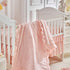 AIKASY Set The Ruffled Shabby Crib Bedding for Girls, Baby Quilted Comforter with Fitted Sheet, Bed Skirt