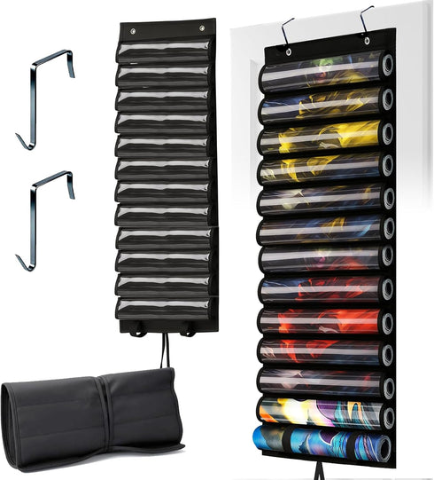 DHRRDE Playmat Tube for MTG - Portable Hangable Door Organizer with 2 Hooks,