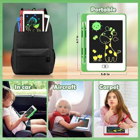 16 Pack 6.5 Inch 3 4 5 6 7 8 Party Favor LCD Writing Tablet for Kids, Colorful Doodle Board, Erasable Reusable
