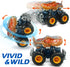 Oriate T-rex Dinosaur Toy Cars for Kids 3-8, Friction Powered Monster Truck with Mechanical Motor, Push n Go Car Stunt Play Party 209-R3