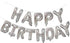 KALOR 16 Inch Silver Happy Birthday Balloons Banner, Mylar Foil Letters Sign, Reusable Party Supplies for Men, Women,