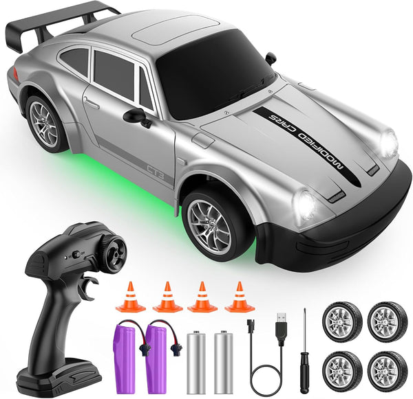 RC Drift Car 1:24 Scale, 4WD Remote Control Car with LED Lights