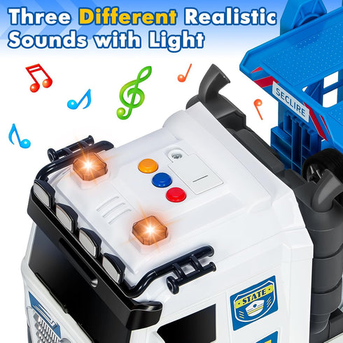 3, 4, 5, 6, 8 BainGesk Semi Truck Toys Car for Years Old Boys Girls, Adjustable Double Decker Carrier Truck with Light