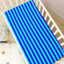 Pigsaly 27x39 Inch Crib Sheets Aqua Blue Vertical Stripes Baby Sheet for Standard Crib Mattress Boys Girls Toddler Bed