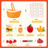 6-12-36 1-3, 1 Jollybaby Soft Picnic Basket Cutting Play Food Toys for Baby Months, Montessori Sensory Felt Fake Food