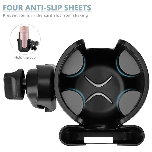 Suranew Universal Stroller Cup Holder, Adjustable Drink Holder with Phone Holder for Baby Stroller, Wheelchair, Walker