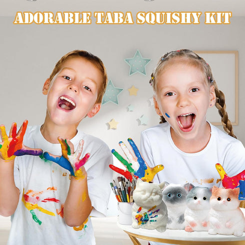 Christmas(4 Adorable Taba Squishy Kit, Cute Taba Squishy Cat for Adult/Kids DIY Dress Up, Stress Relief, Stimulating
