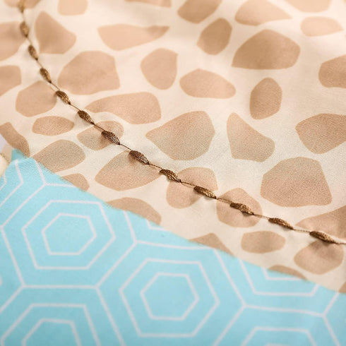 CribMATE Elephant Giraffe Lion Crocodile Quilted Crib Comforter Baby Girl/Toddler Crib Comforter Baby Gift Idea (Green