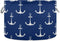 visesunny Classic Anchor Dark Blue Collapsible Basket Storage Bin with Durable Cotton Handles, Home Organizer for