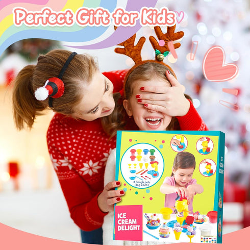 Rodsucs Sets 4-8, 3-12 Color Dough Kitchen Creation for Kids Ages Ice Cream Maker Toy for Year Old Kid, Kids Arts