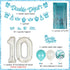 10th Birthday Decorations for Girls, Teal Blue Double Digits Party Supplies, Number 10 Foil Balloon