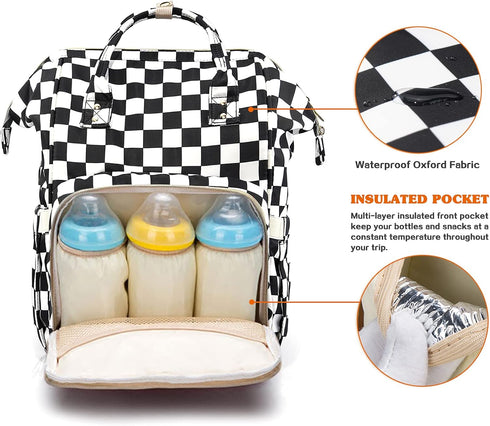 LIMHOO 3 1 Backpack, in Diaper Bag Multifunction Large Baby Bags with Changing Pad & Stroller Straps, Waterproof Nappy