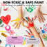 Pack 12 (8.45 oz), 1-3 4 5 6+ ABEIER Washable Finger Paint Bulk for Toddlers, Safe Non-Toxic, Vibrant Colors Fl Baby