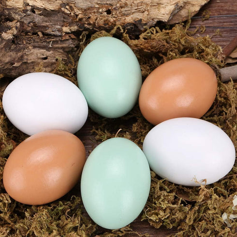 Wooden Fake Eggs, 6 Piece