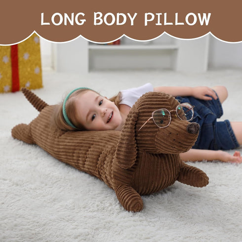 36 Inch Dachshund Dog Stuffed Animal Plush, Long Weiner Dog Body Pillow, Cute Large Plushies Decor Gift for Kids