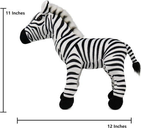 Ice King Bear Wild Animal Stuffed Animals Zoo Family Plush Toy (Zebra 11 Inches)