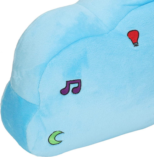 Kids Plush Quran Pillow, Blue Cloud Shape Stuffed Quran Learning Pillow with LED Light