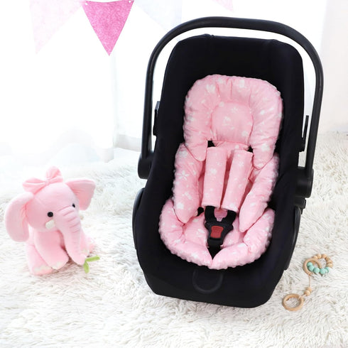 Ultra-Soft Newborn Car Seat Insert in Pink - Ideal for Infant Car Seats, Strollers & Swings