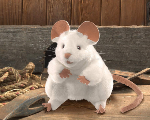 Folkmanis White Mouse Hand Puppet