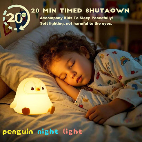 Lamp,2 Dimmable DREAMING MY DREAM Cute Penguin Night Light,LED Squishy Novelty Night Levels Nursery Bedroom Nightlight