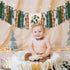 1st One Happy Camper Highchair Banner Adventure Camping Theme Birthday Banner Crown Cake Topper Highchair Photo Prop