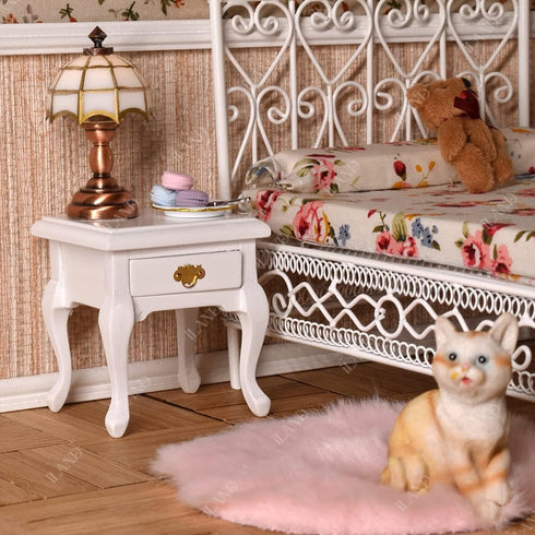 iLAND 1:12 Scale Victorian Dollhouse Furniture, 5pcs Dollhouse Bed Set