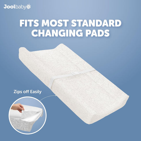 (2 Pack) Jool Baby Changing Pad Covers Soft & Comfortable, Fits Most Standard Diaper Changing Pads (Off-White
