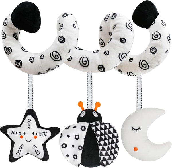 GKDOMS Baby Spiral Hanging Stroller and Car Seat Toys Black and White