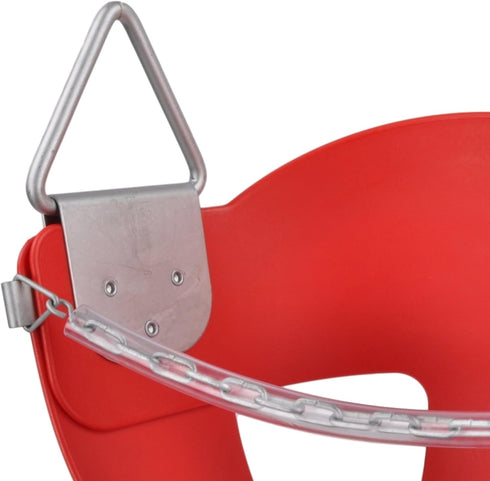 Half Bucket Seat with SSS Logo Sticker, Red Swing Set Stuff