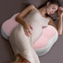 NOENNULL W Shaped Pillow for Women Cotton Adjustable Belly Support Maternity Wedge Pillow for Side Sleepers (Pink)