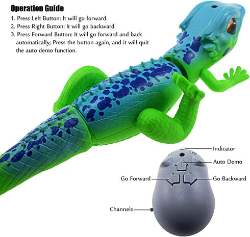 Tipmant RC Lizard Remote Control Animal Chameleon Realistic Crawler Vehicle Car Trick Halloween Christmas Prank Toys