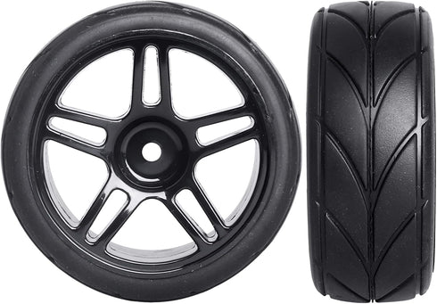 Pre-Glued 12mm Hex 1/10 On Road RC Touring Car Wheels & Tires 26mm for Traxxas 4-Tec 2.0, 4pcs