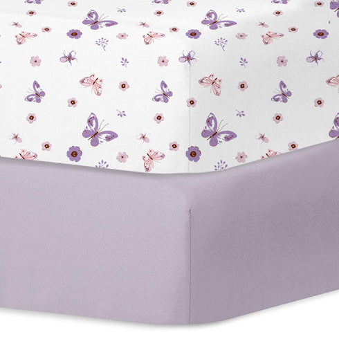 Little Grape Land Crib Sheets for Boys and Girls, 2pk Baby Crib