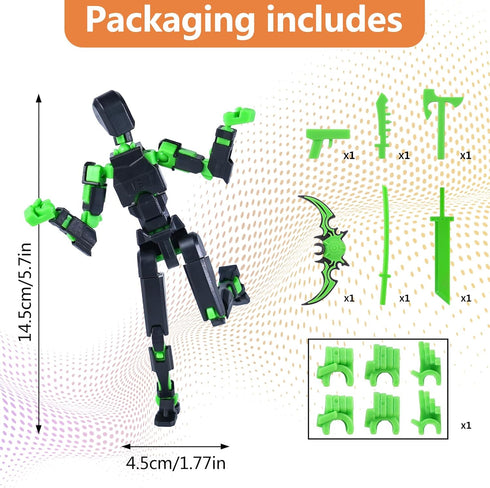 Rolling Art Set, 13 Packaging, Action Figure Model Action Figure Multi-Jointed Movable,Gift Box a Great for Loved Ones