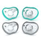 Nanobebe Baby Pacifiers 0-3 Month, Orthodontic Silicone for Breastfeeding Babies, 4pk in Teal/Grey