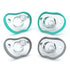 Nanobebe Baby Pacifiers 0-3 Month, Orthodontic Silicone for Breastfeeding Babies, 4pk in Teal/Grey