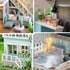 Montidey LED,1:24 DIY Miniature Wooden Dollhouse Furniture Kit,Mini Handmade Doll House with Scale Creative Woodcrafts
