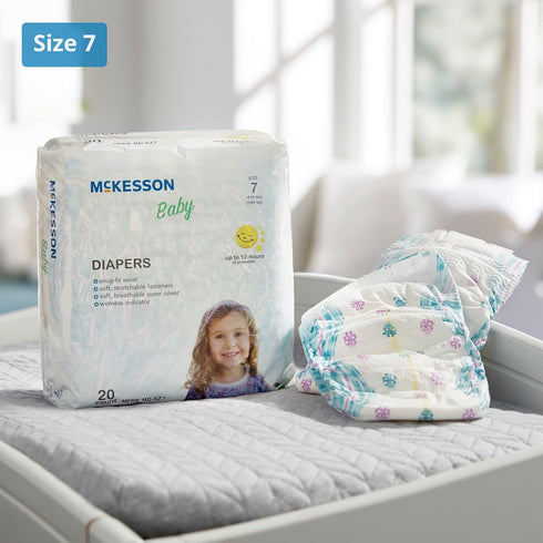 7 35 lbs), 20 Count, 4 Packs, 80 McKesson Baby Diapers, Size (Over Total