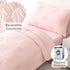 Sets 4 Pink Toddler Bedding for Girls, Pieces Soft Microfiber Floral Embroidery Toddler Bed-in-a-Bag Includes Soft