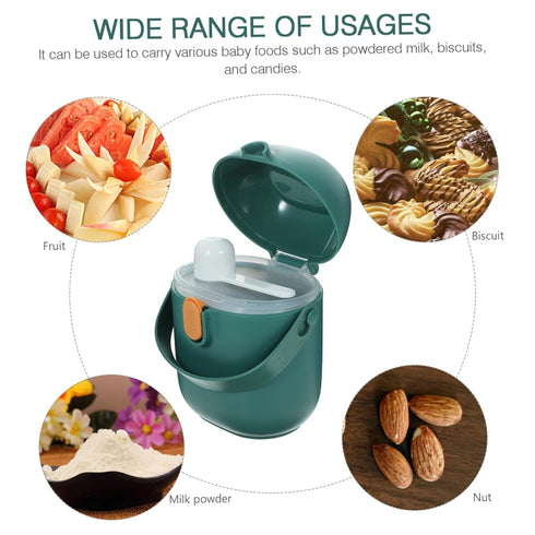 Portable Formula Dispenser with Handle Capacity Milk Powder Storage Container for Travel Durable TPE Material Leak