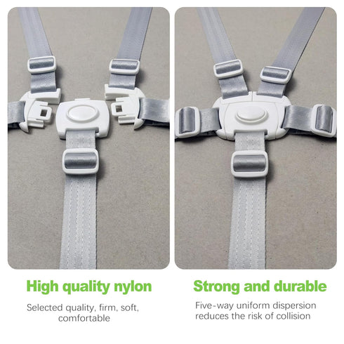 KornaDoz 5 3-Point, Universal Point Harness Replacement Straps for High Chair & Stroller, Convertible to Washable